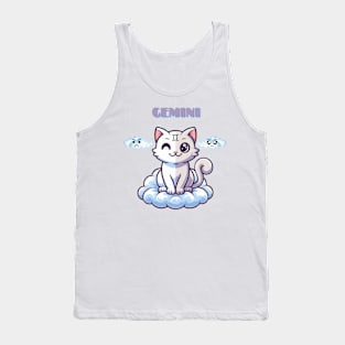 Gemini Zodiac Cat Tank Top